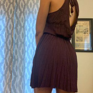 American Eagle Burgundy Lace Halter Dress